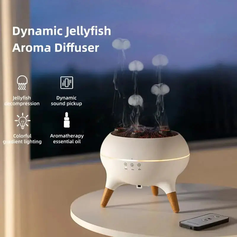Jellyfish Air Humidifier – 250Ml Oil Diffuser with Remote & 7-Color Night Light
