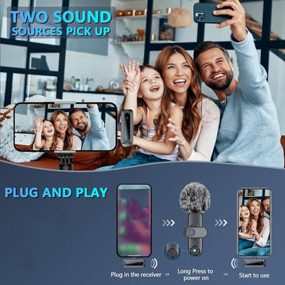 Wireless Microphone, Professional Lapel Mic for Iphone and Android, Wireless Microphone for Video Recording, Teaching, Interviews and Podcasts
