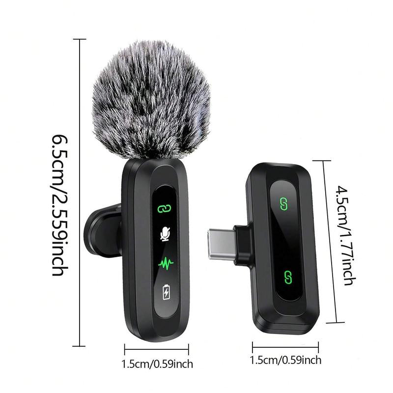Wireless Microphone, Professional Lapel Mic for Iphone and Android, Wireless Microphone for Video Recording, Teaching, Interviews and Podcasts